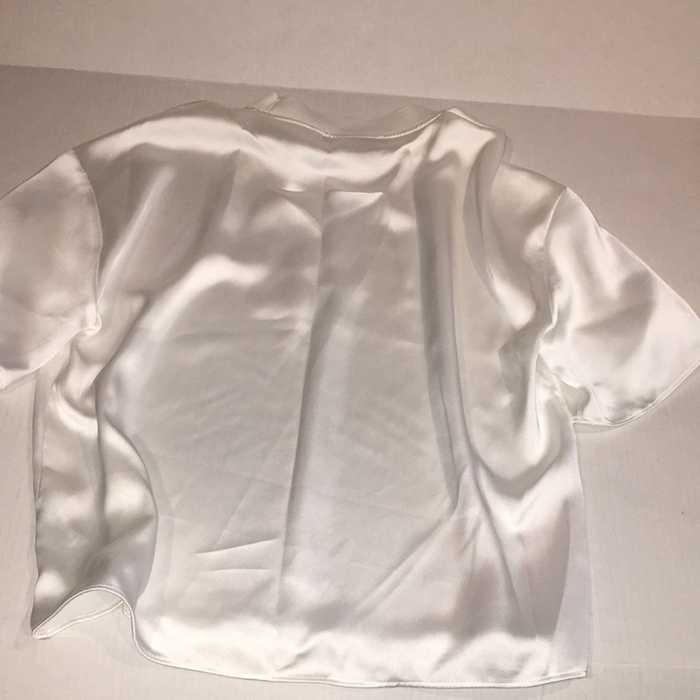 Zara Short Sleeve White Blouse Top | Size S - Picture 5 of 5